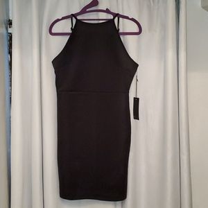 LBD Black Scuba Fitted LRG Dress - F21